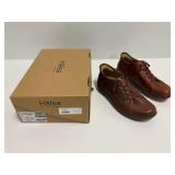 Halsa Footwear Alma Cognac Leather Shoes Size 7.5M with Original Box