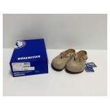 Birkenstock Boston Soft Footbed Taupe Suede Clogs Size 42 with Box