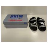 Drew Sutton Black and Silver Sandals Size 11M with Original Box