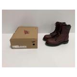 Red Wing Model 2408 8-Inch Brown Leather Steel Toe Work Boots Size 9D with Original Box