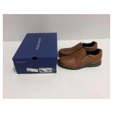 Rockport Edge Hill II Double Gore Brown Leather Slip-On Shoes Men