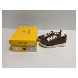 Strive Talia Conker Brown Leather Sneakers Shoes Size US 6.5 with Box