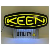 Keen Utility LED Illuminated Store Display Sign with Corrugated Metal Base...works