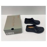 Clarks Artisan Certina Pure Black Leather Shoes Size 6.5M with Original Box
