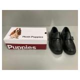 Hush Puppies Men Gil Black Leather Velcro Shoes Size 13M with Original Box