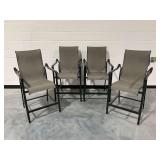 Four Seasons Courtyard Stationary Outdoor Bar Height Chairs... Set of (4)