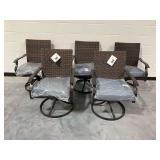 Four Seasons Courtyard Outdoor Wicker Swivel Dining Chairs Set of (5)
