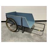 Yard Commander Utility Garden Cart with Spoke Wheels and Pull Handle