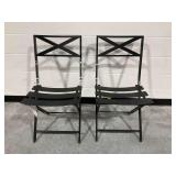 (2) StyleWell Folding Metal Chairs