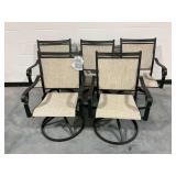 (5) Four Seasons Courtyard Casual Naples Sling Swivel Rocker Patio Chairs