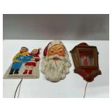 (3) Christmas Wall Decorations... corded items do not light up/may need new bulbs