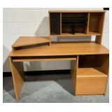 Wooden Computer Desk with Hutch and Storage Cabinet