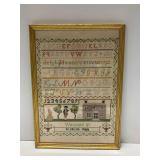 Framed 1985 Cross Stitch Sampler