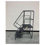 Tri-Arc Rolling Safety Ladder with 3 Steps and Handrails