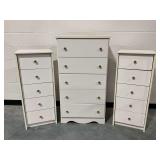 3-Piece White Chest and Lingerie Chest Set