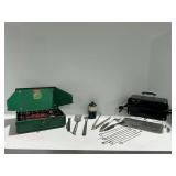 (2) Coleman Camping Stoves with Propane and Cooking Utensils