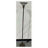 Metal Torchiere Floor Lamp with Frosted Glass Shade... works