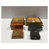 Vintage Wooden and Metal Decorative Keepsake and Other Boxes