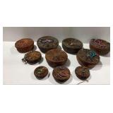 Group of Early 1900s Chinese Sewing Baskets... Most with Peking Glass Beads and Various Sizes