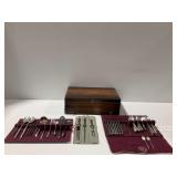Prestige Silverplate Flatware Set with Wooden Chest