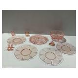 Pink Depression Glass Tableware Group
