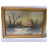 Framed Winter Landscape Print