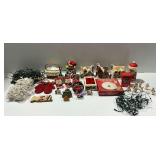 Christmas Decor with Longaberger Basket and Ceramic Houses... Lights Work
