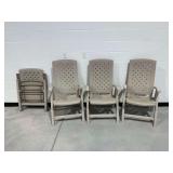 (4) Plastic Folding Patio Chairs