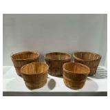 (5) Wooden Bushel Baskets