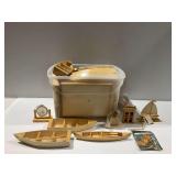 Assortment of Wooden Craft Kits and Models... Boats, Birdhouses, and Others