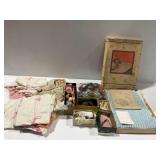 Baby Pepperell Crib Blankets and Infant Shoes with Other Vintage Baby Items and Textiles