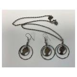 Coin Jewelry Set with Necklace and Earrings