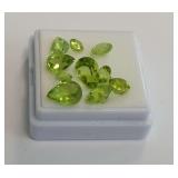 Loose Peridot Gemstones 7.10 Carats Total Weight ...in White Display Box