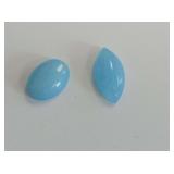(2) Blue Cabochon Agate Gemstones....12.25 carats