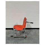 Medical Transport Stair Chair with Orange Fabric and Aluminum Frame