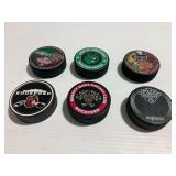 (6) Rockford IceHogs Souvenir Hockey Pucks