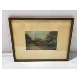 "Hawthorn Collage" Framed Wallace Nutting Hand Colored Photographic Print