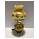 2-Way Hurricane Lamp with Hand Painted Floral Motifs...works