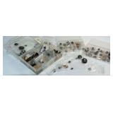 Assorted Buttons, Sewing Accessories, and Organizer Boxes