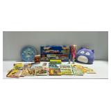Group of Toys, Games, and Books