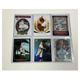 (6) MLB Baseball Trading Cards with Hall of Famers in Protective Holders