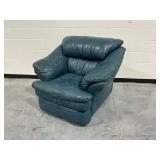 Teal Black Faux Leather Armchair