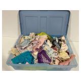 Vintage Doll Clothing and Accessories with Storage Bin