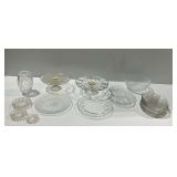 Clear Glass Cake Pedestals, Serving Dishes, and Other Glassware