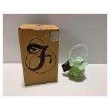 Fenton Hand Painted Glass Basket with Original Box