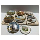 (8) Decorative Wildlife and Advertising Plates with Display Hangers and Boxes