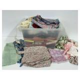 Fabric and Textile Materials in Plastic Storage Container
