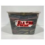 Plastic Storage Tub with Vintage Silk Neckties