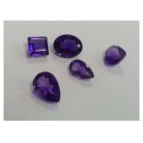 (5) Loose Faceted Amethyst Gemstones....6.25 carats