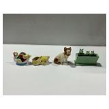 (3) Animal Planters and Dog Figurine